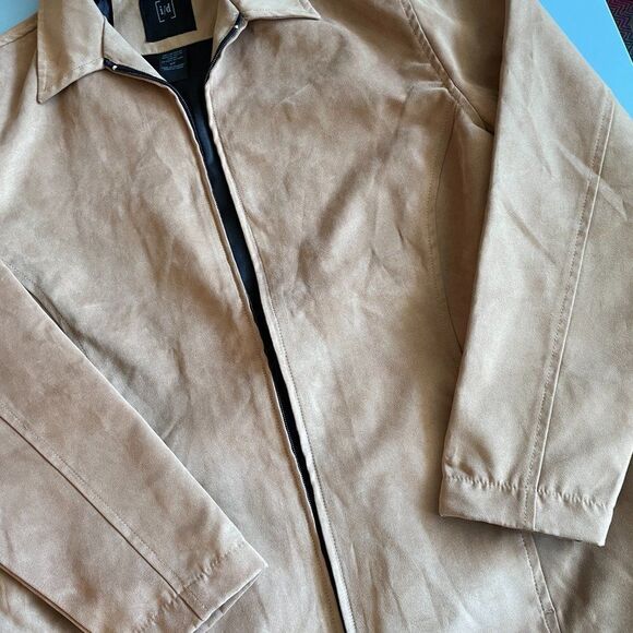 Vintage Oversized Faux Suede Jacket Tan – S - Picture 9 of 13
